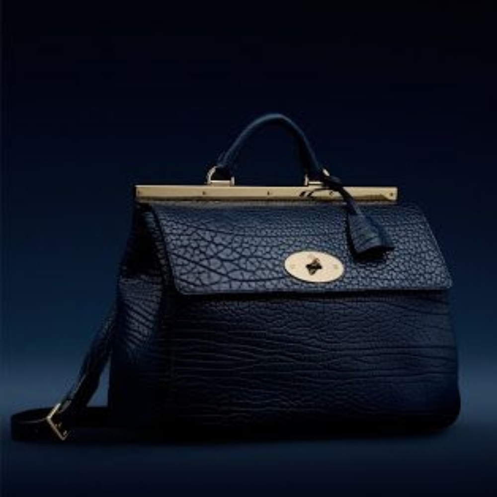 Mulberry Suffolk dark navy Large bag